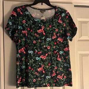 Style & Co.  Tee with Pink and Blue Floral Print